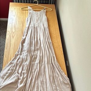 Lulu's Cream Maxi Dress